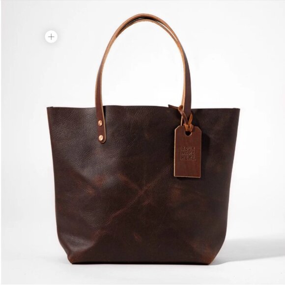 KMM & Co Brown Kodiak Leather Tote - Picture 1 of 7